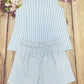 Plus Size Summer striped lady suit - Clothesfassion.store