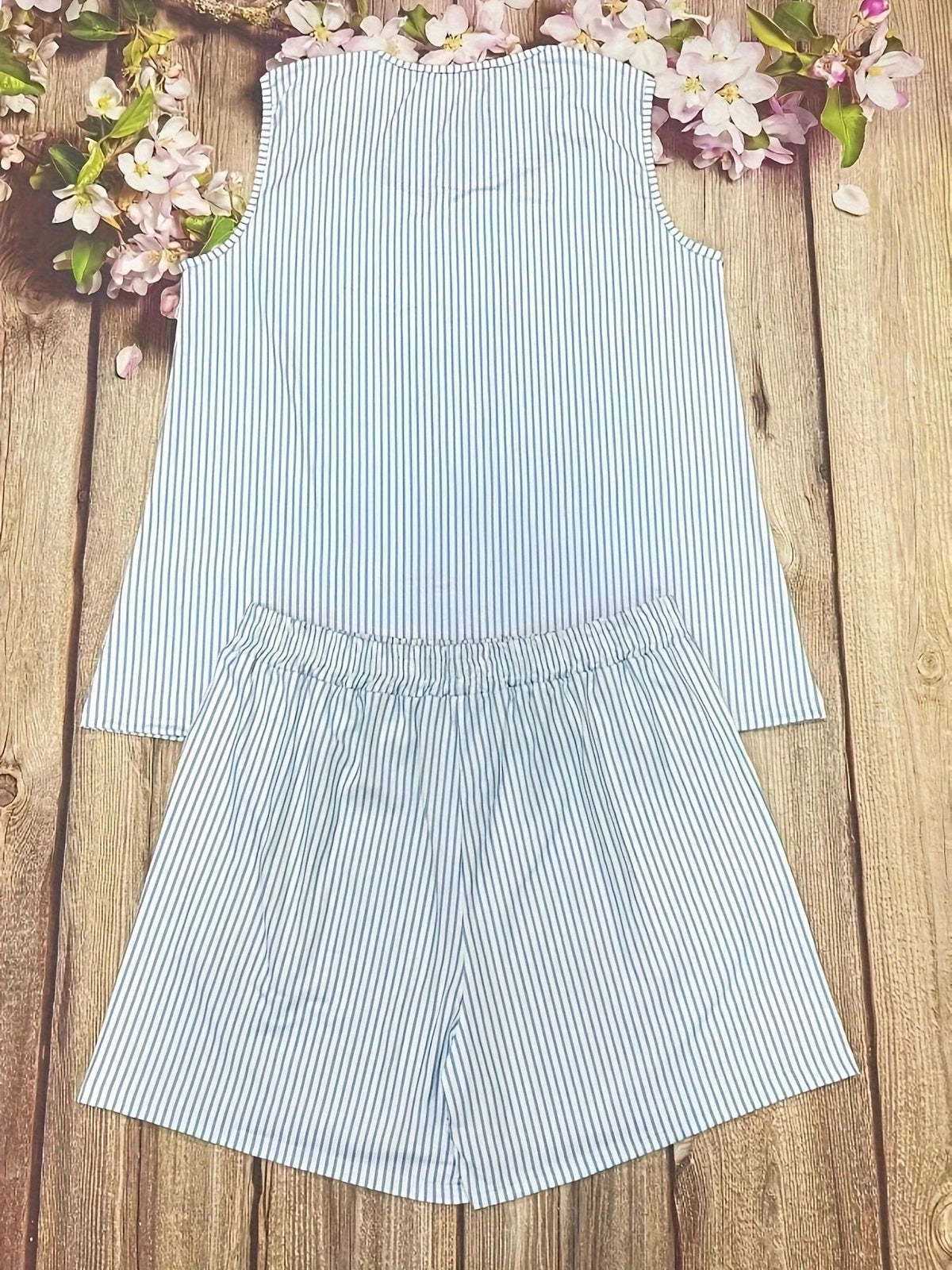 Plus Size Summer striped lady suit - Clothesfassion.store