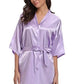 RB032 2018 New Silk Kimono Robe Bathrobe Women Silk Bridesmaid Robes Sexy Navy Blue Robes Satin Robe Ladies Dressing Gowns - Clothesfassion.store