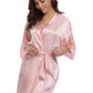 RB032 2018 New Silk Kimono Robe Bathrobe Women Silk Bridesmaid Robes Sexy Navy Blue Robes Satin Robe Ladies Dressing Gowns - Clothesfassion.store