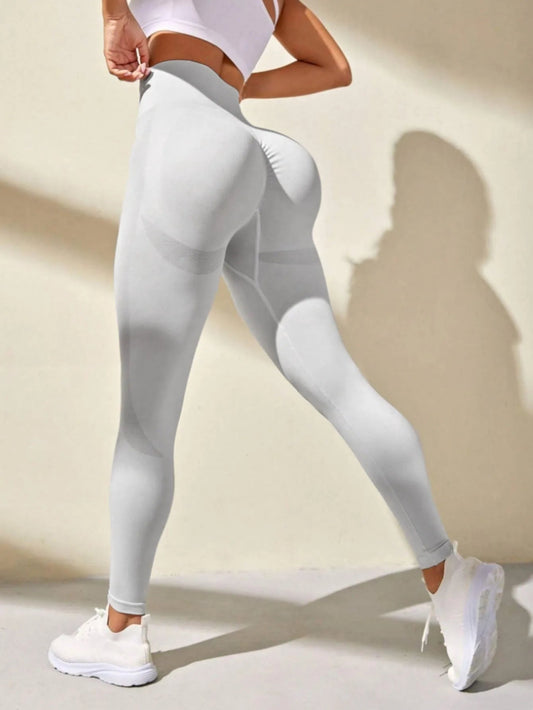 Seamless yoga pants peach sports high waist and hip lifting fitness cropped pants - Clothesfassion.store
