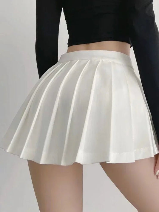 Sexy Women Pleated Skirts High Waist Summer Vintage Mini Skirts Korean Tennis Student White Designed Dance Skirt - Clothesfassion.store