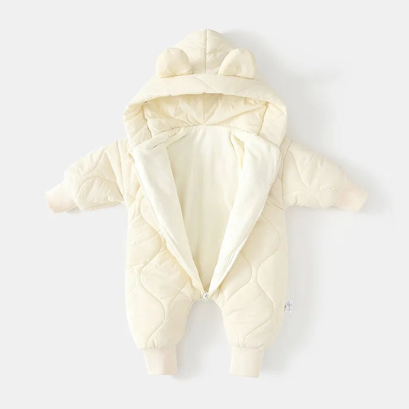  Winter Baby Outwear Clothing Fur Lining Warm Toddler Girl's Boy's Rompers Cartoon Bear Infant Jumpsuit - Clothesfassion.store