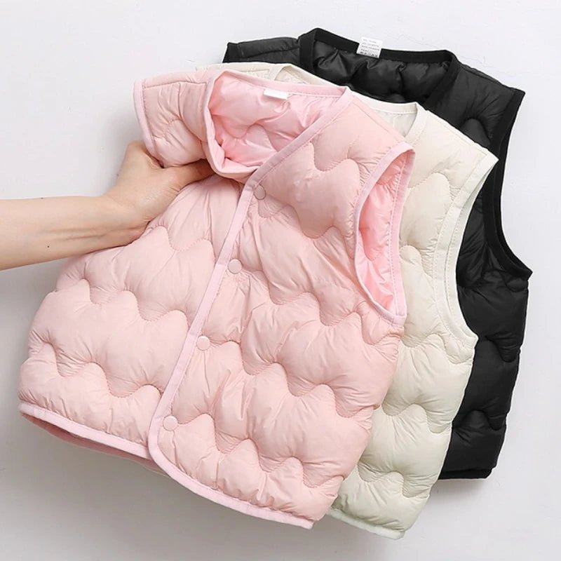 Winter Kids Warm Vest Toddler Girls Boys Thin Waistcoat Outerwear Children Solid Color Jackets Down Vest Undershirt - Clothesfassion.store