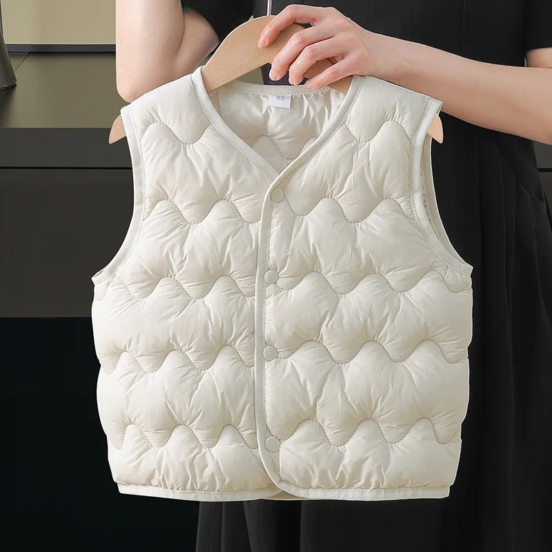 Winter Kids Warm Vest Toddler Girls Boys Thin Waistcoat Outerwear Children Solid Color Jackets Down Vest Undershirt - Clothesfassion.store