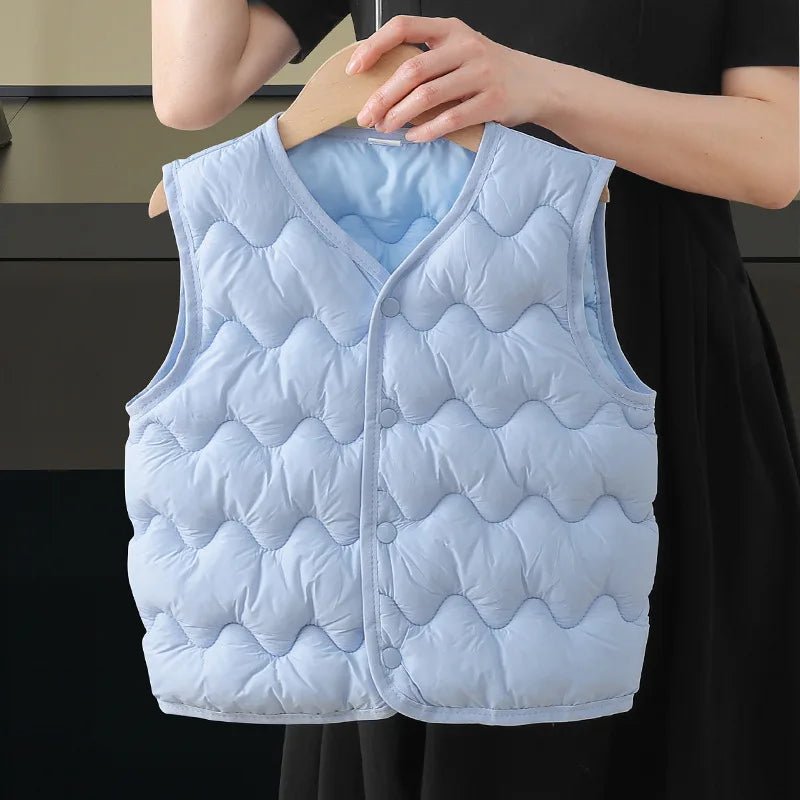Winter Kids Warm Vest Toddler Girls Boys Thin Waistcoat Outerwear Children Solid Color Jackets Down Vest Undershirt - Clothesfassion.store