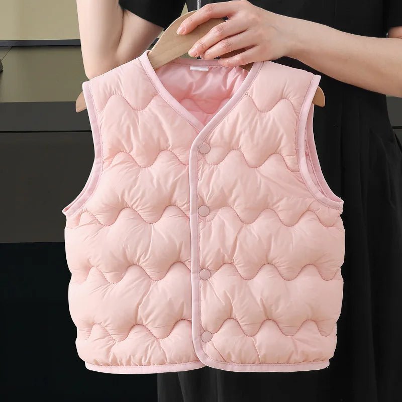 Winter Kids Warm Vest Toddler Girls Boys Thin Waistcoat Outerwear Children Solid Color Jackets Down Vest Undershirt - Clothesfassion.store