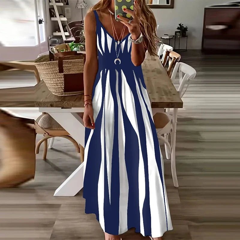 Women's New Fashion Zebra Pattern Dress Summer Fashion Comfortable Casual Dress - Clothesfassion.store