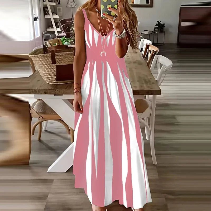 Women's New Fashion Zebra Pattern Dress Summer Fashion Comfortable Casual Dress - Clothesfassion.store