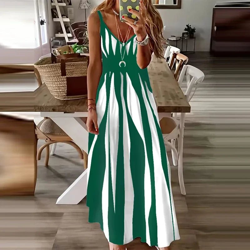 Women's New Fashion Zebra Pattern Dress Summer Fashion Comfortable Casual Dress - Clothesfassion.store