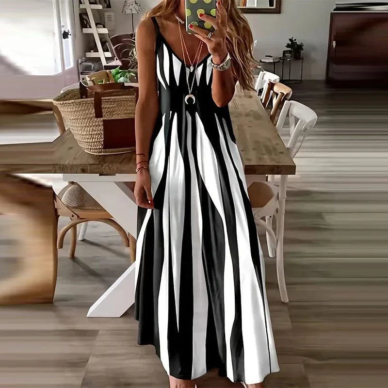 Women's New Fashion Zebra Pattern Dress Summer Fashion Comfortable Casual Dress - Clothesfassion.store