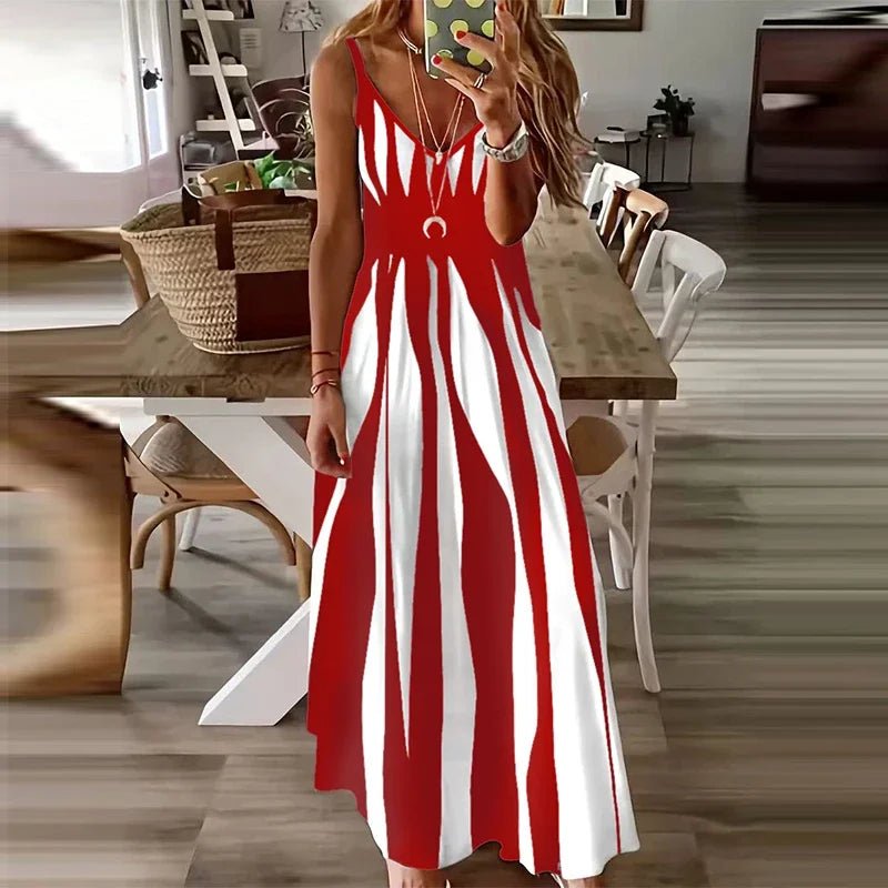 Women's New Fashion Zebra Pattern Dress Summer Fashion Comfortable Casual Dress - Clothesfassion.store