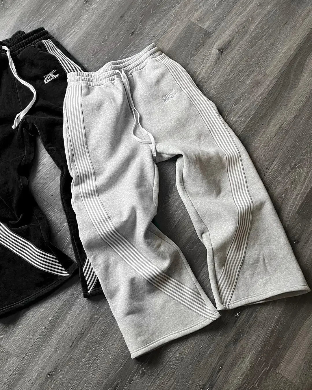 Y2k Gray Casual Pants Vintage Functional Tactical Men's Women's Premium Jogging Wide Leg Pants Drawstring Streetwear Sweatpants - Clothesfassion.store