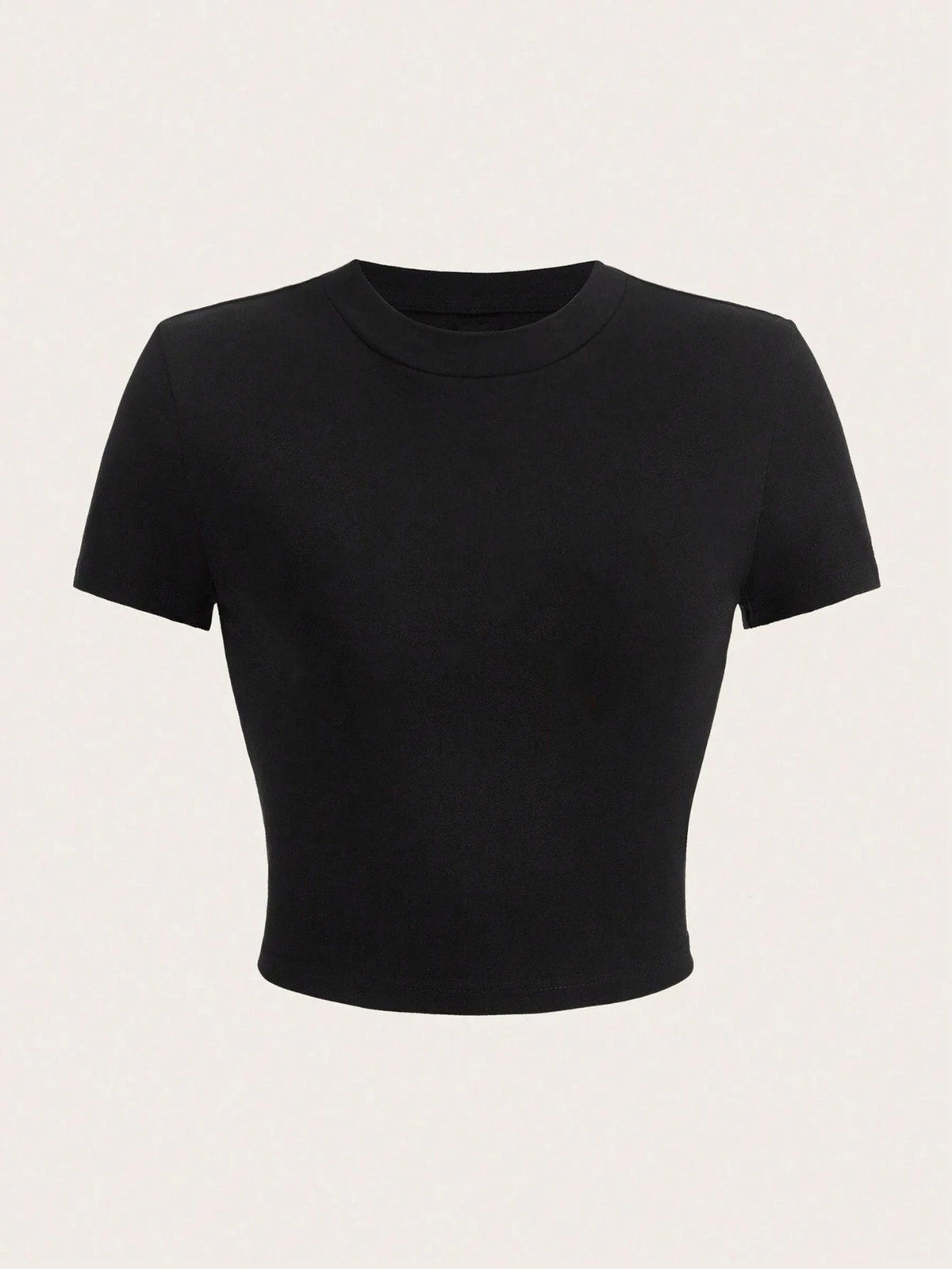 Y2K Woman Solid Cotton Crop Tops Short Sleeve High Elastic T-Shirt Soft O - Neck Sporty Tees Summer Street Fashion Female Clothes - Clothesfassion.store