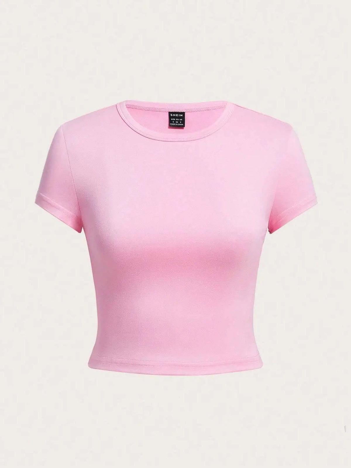Y2K Woman Solid Cotton Crop Tops Short Sleeve High Elastic T-Shirt Soft O - Neck Sporty Tees Summer Street Fashion Female Clothes - Clothesfassion.store