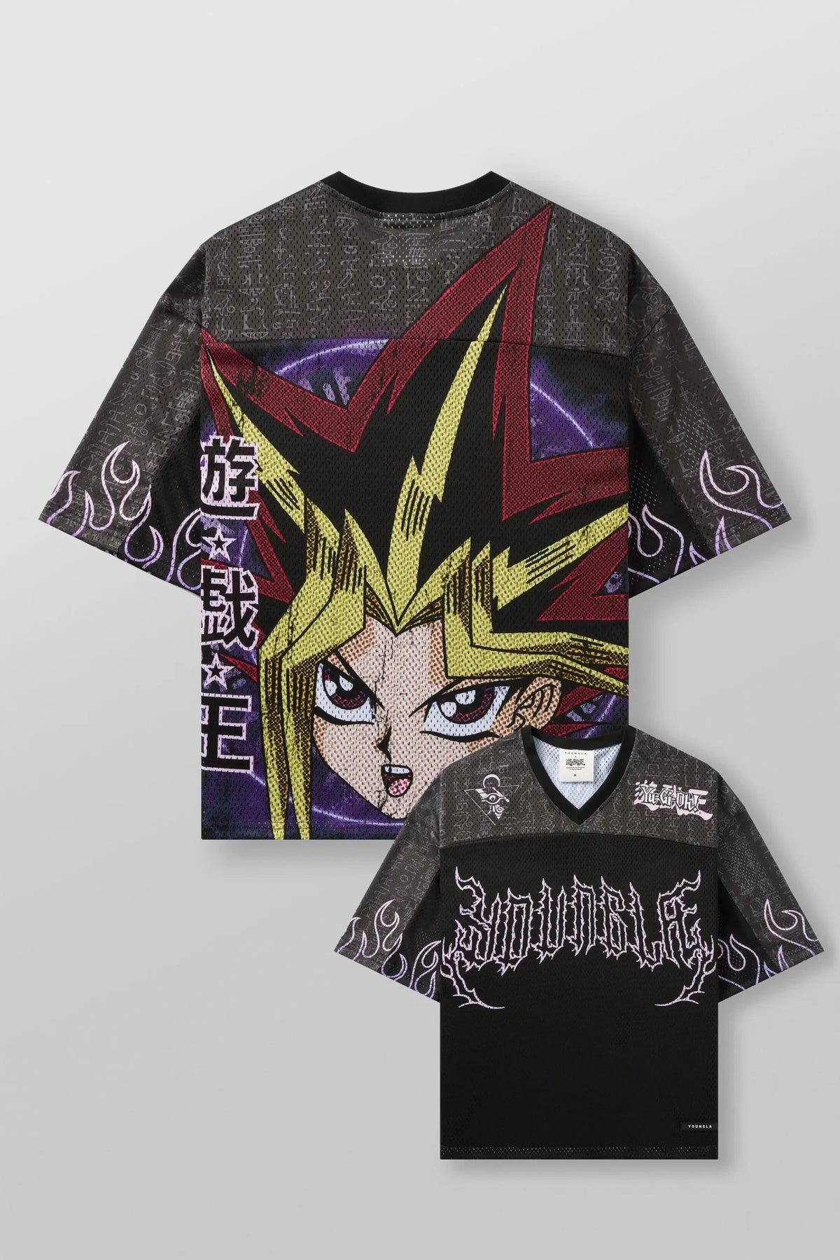 YA Trendy Brand oversized t-shirt Street leisure quick drying Breathable Large Mesh shirt animation graphic tee Short Sleeve top - Clothesfassion.store